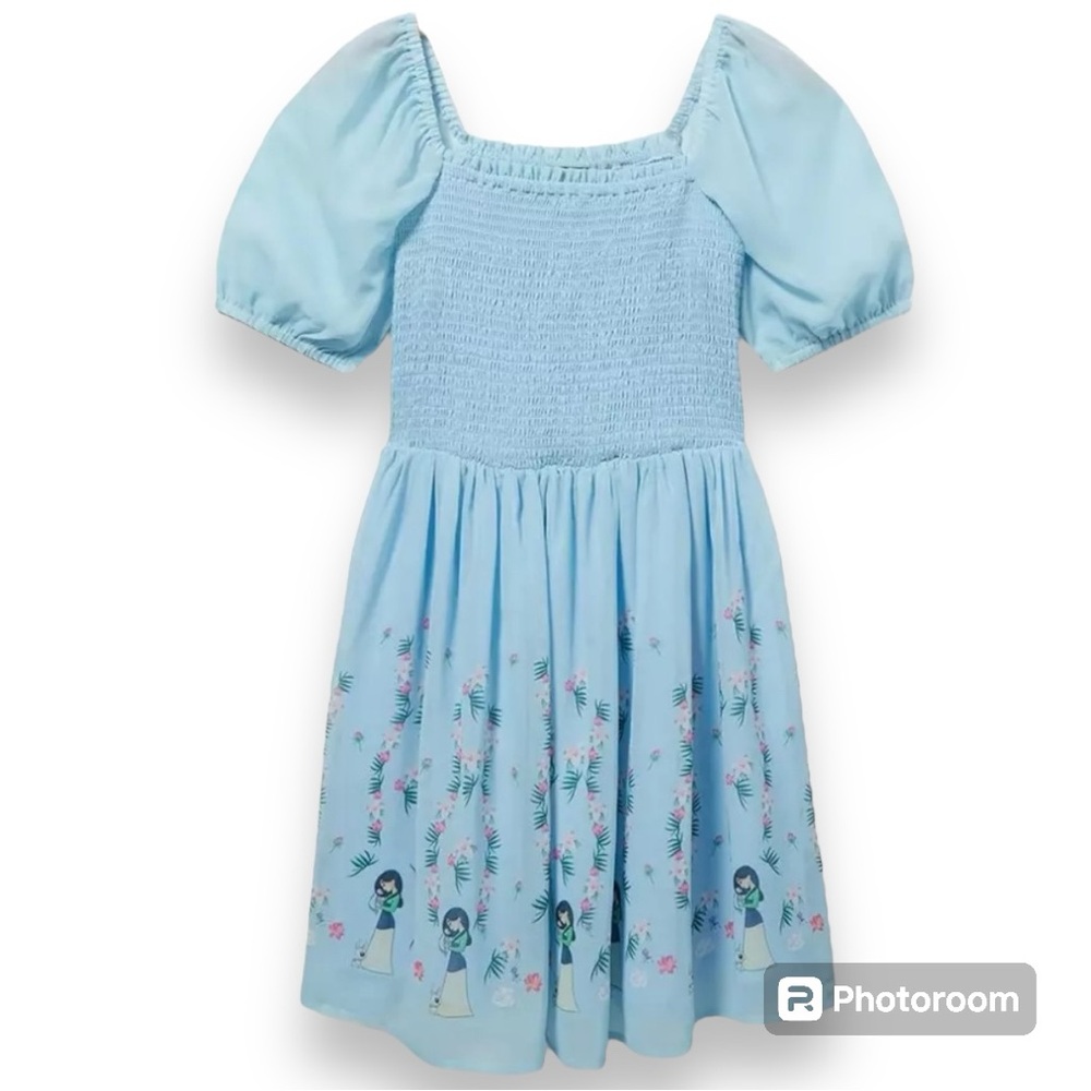 Disney Princess Mulan Puff Sleeve Smock Dress - Picture 2 of 10